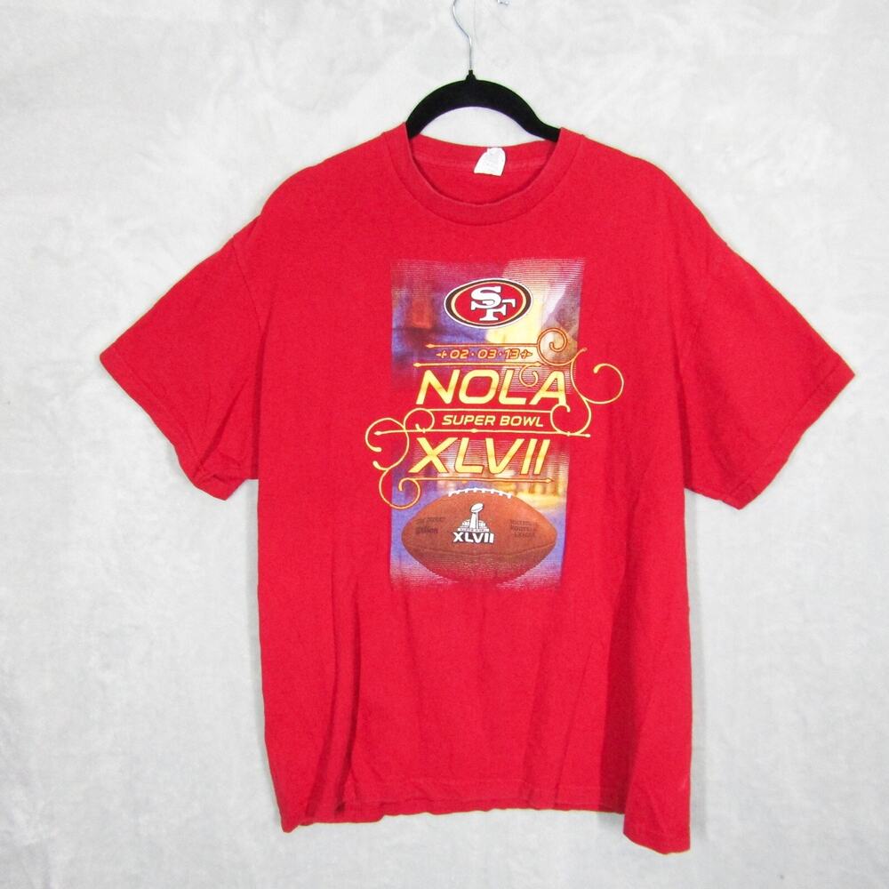 San Francisco 49Ers T Shirt Nfl Football Size Large Super Bowl Xlvii 2013 Red